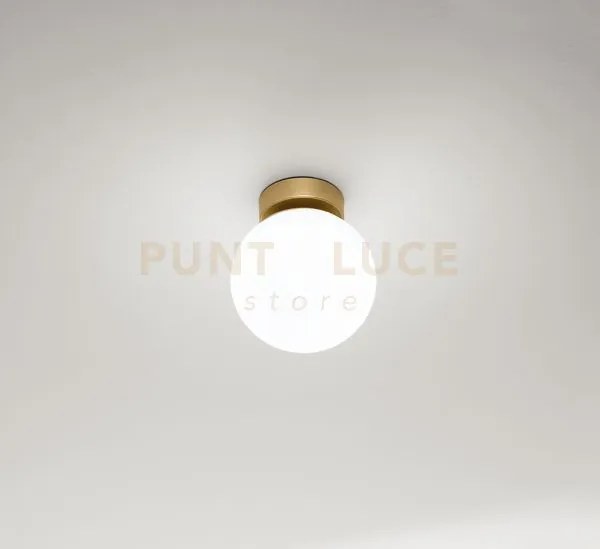 Applique in vetro e metallo oro opaco  maga 1 luce attacco e14 d.15cm