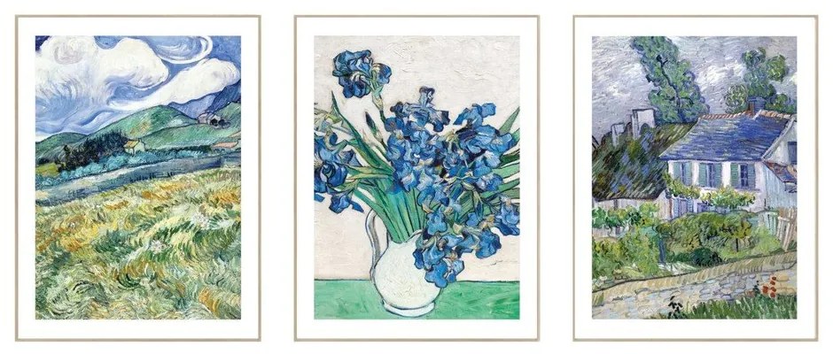 Quadri in set di 3 - riproduzione 30x40 cm Van Gogh