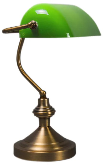 Lampada da tavolo classica/lampada da notaio bronzo con vetro verde - Banker