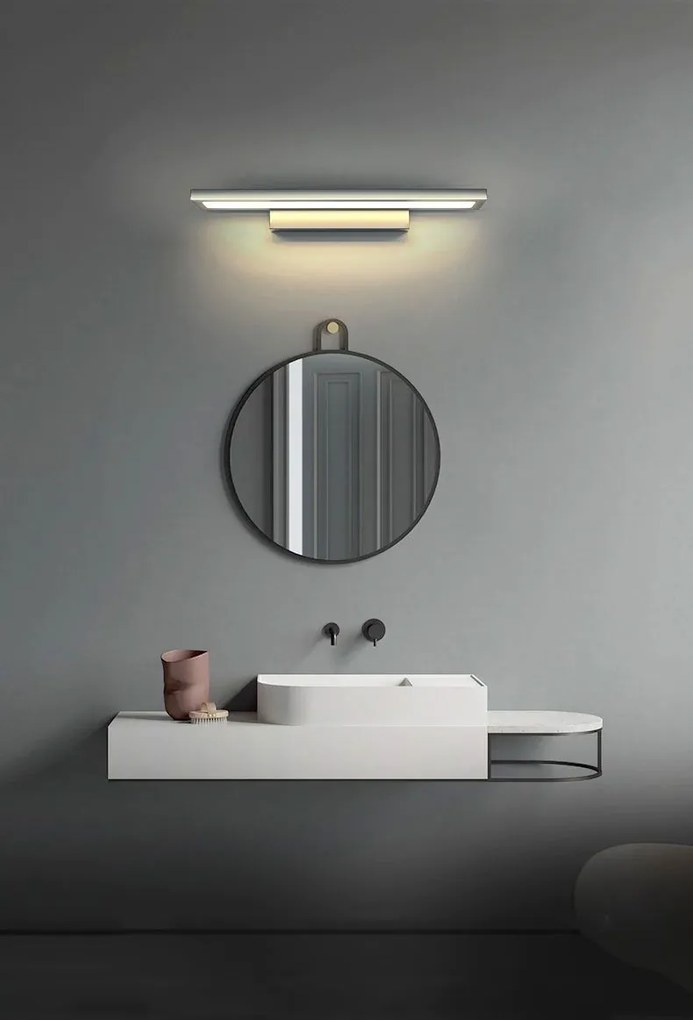 LAMPADA DA MURO DA BAGNO LED SOPRA SPECCHIO  60CM APP840-1W FLAT Chrom