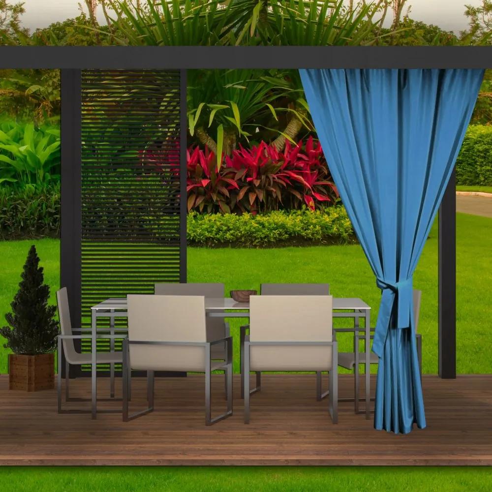 Eleganti tende da giardino impermeabili blu per il gazebo Larghezza: 155 cm | Lunghezza: 240 cm