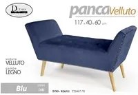 Panca arredo scendiletto blu cm 117 x 40 x 60 h