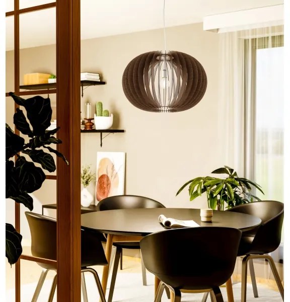 Eglo 95026 - Sospensione a cavo STELLATO 1xE27/60W/230V Ø 70 cm marrone