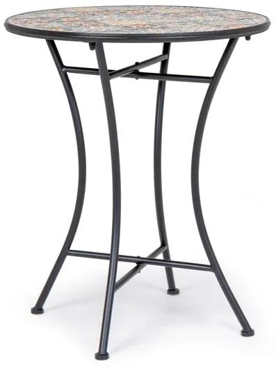 Set bistrot da arredo esterno tavolino 60 cm e sedie pieghevoli effetto maiolica Naxos Bizzotto