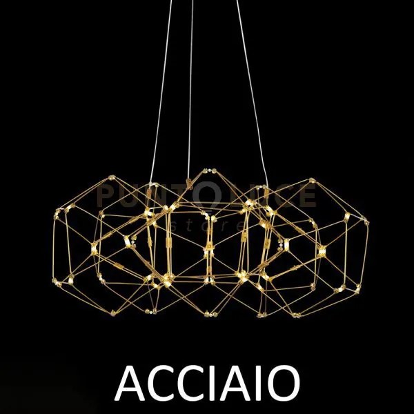 Lucciola 5 prismi sospensione rotonda, acciaio inossidabile led 24 ...