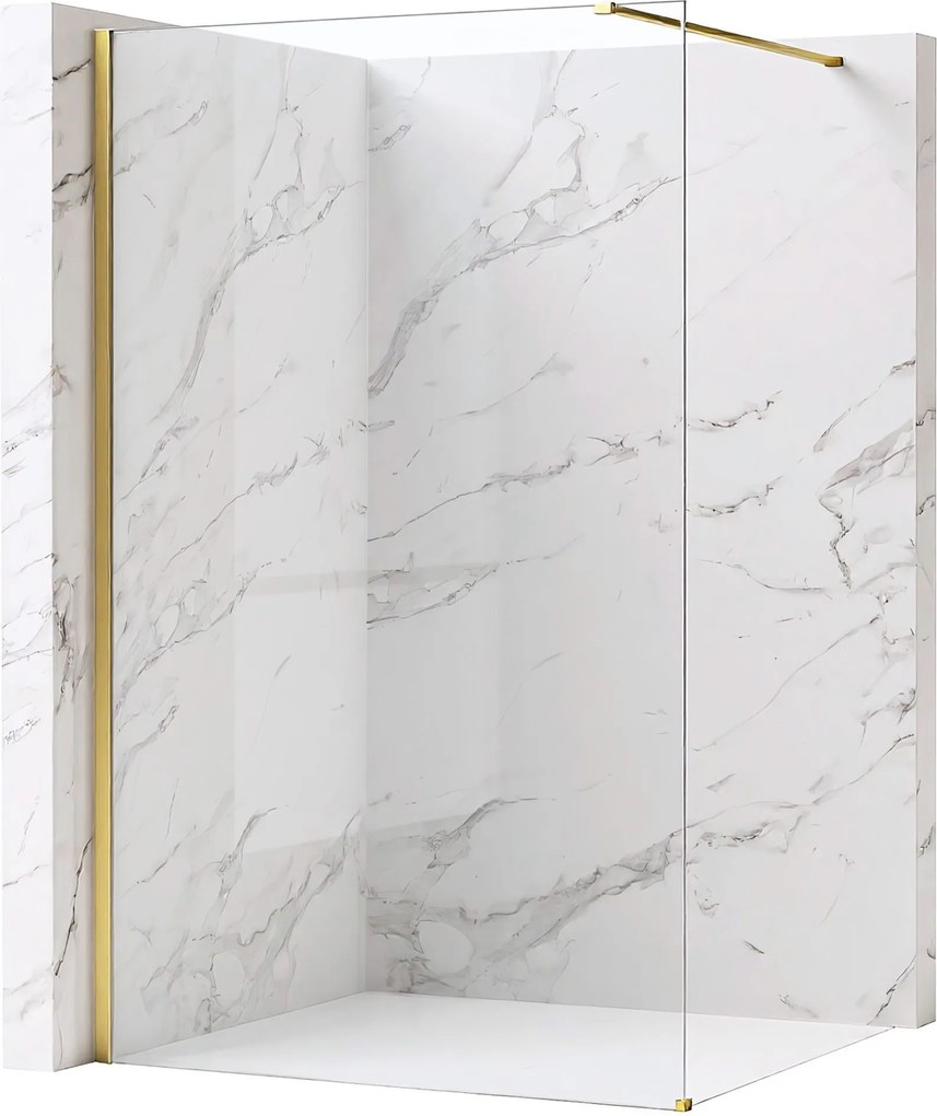 Parete doccia Rea Flexi Transparent / Brush Gold 90