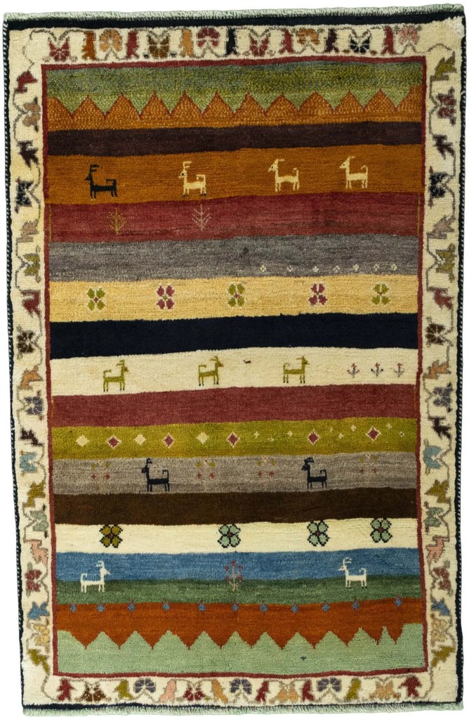 Gabbeh Tappeto persiano 100x150 (Iran) Annodato A Mano