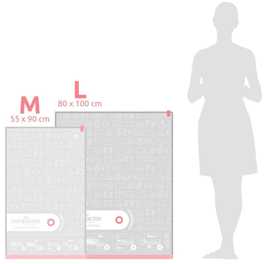 Sacchetti per il vuoto in set da 5 pezzi Aspispace M/L - Compactor