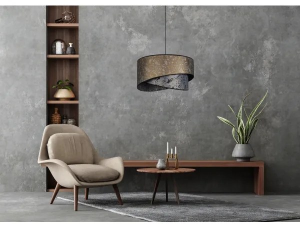 Lampadario su filo  REZO 1xE27/60W/230V grigio/dorato