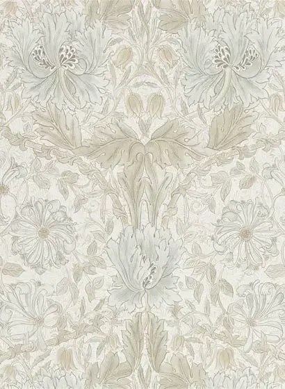 Morris & Co Carta da parati Pure Honeysuckle & Tulip - Linen