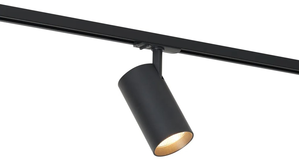 Sistema di illuminazione a binario moderno con 5 faretti nero 1 fase - Iconic Mark