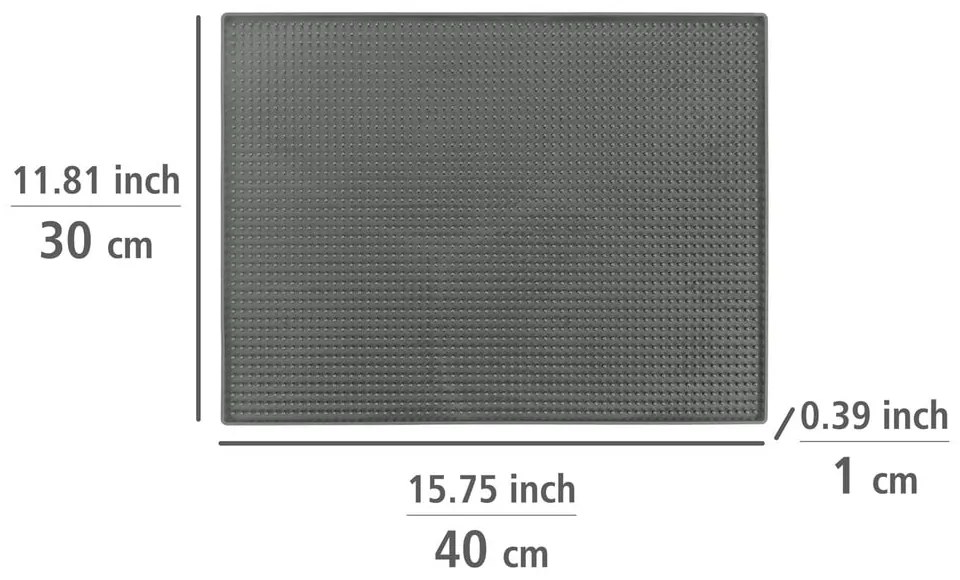 Tappetino scolapiatti grigio in gomma 40x30 cm Maxi – Wenko