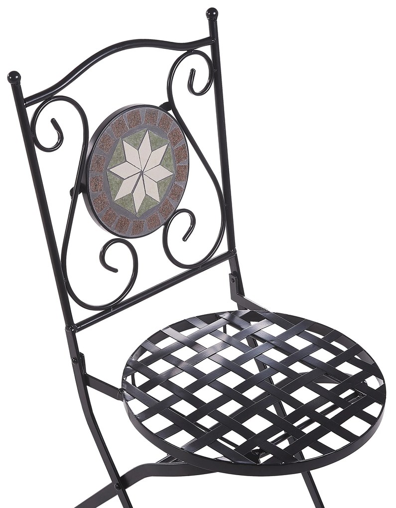 Set di 2 sedie da giardino in metallo nero CARIATI Beliani