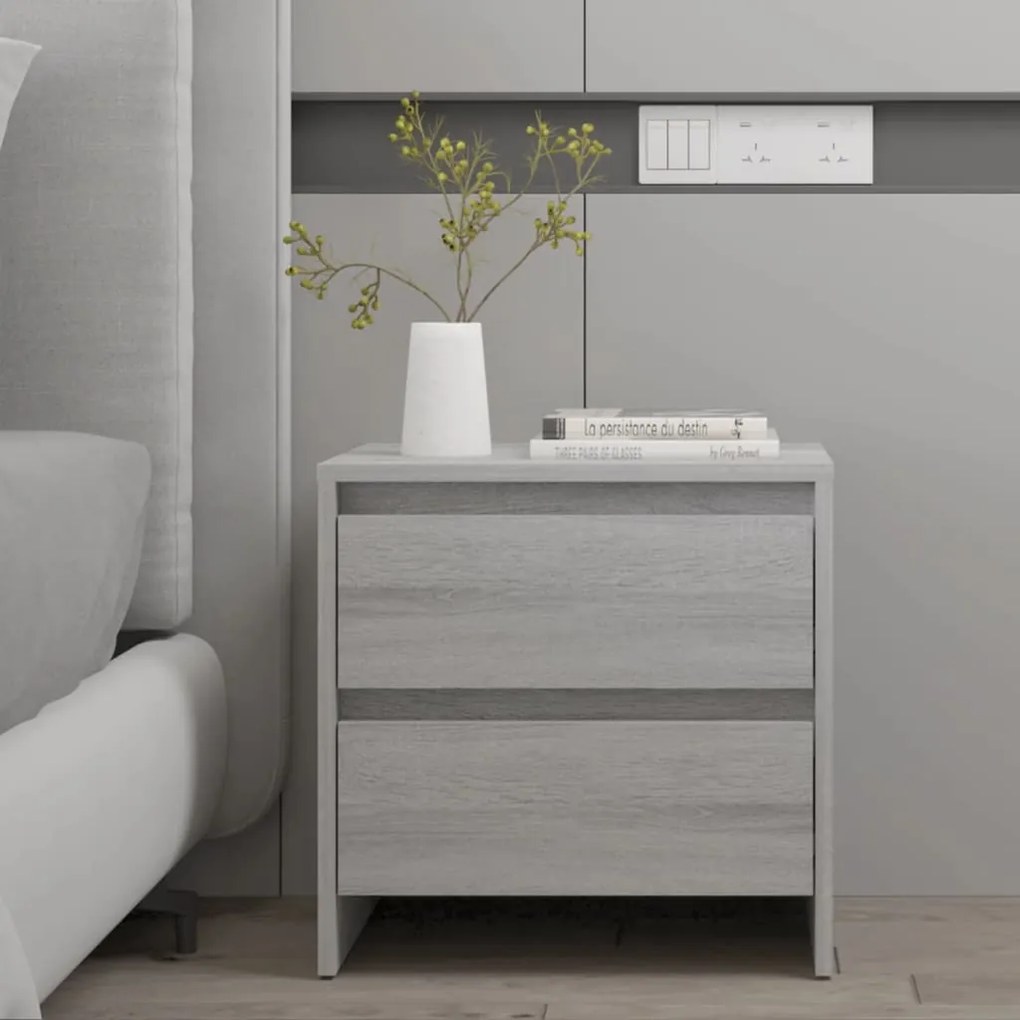 Comodino Grigio Sonoma 45x34,5x44,5 Cm İn Truciolato /