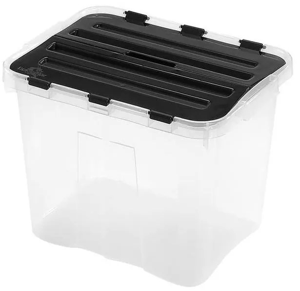 Box di stoccaggio DRAGON 24 l nero/trasparente