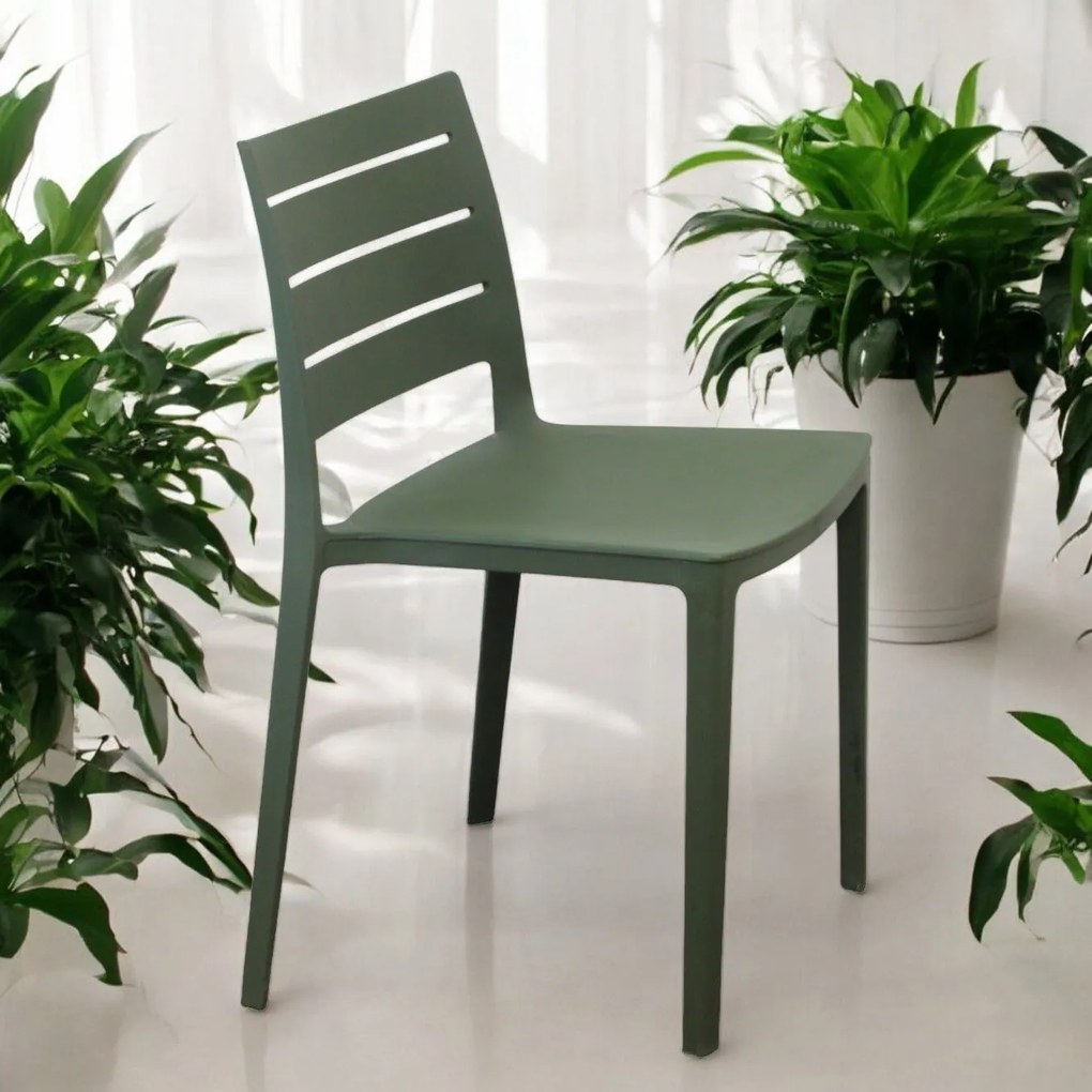 CABOT - set 4 sedie in polipropilene impilabile