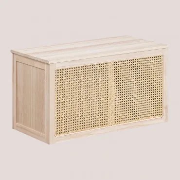 Baule in Rattan e Legno Ralik ↔︎ 80 cm - Sklum