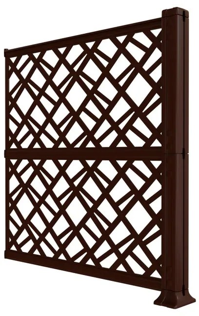 Traliccio estensibile Kit di 2 pannelli modulari marr. SCAT.C in polipropilene marrone scuro L 107 x H 111.6 cm , spessore 142 mm