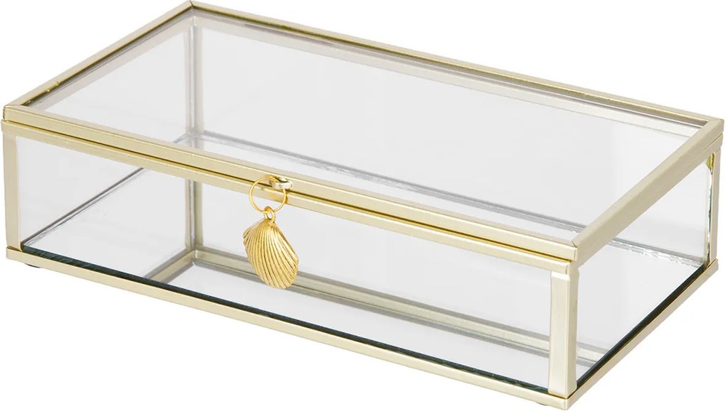Scatola portagioie vetro dorato 10x18 cm
