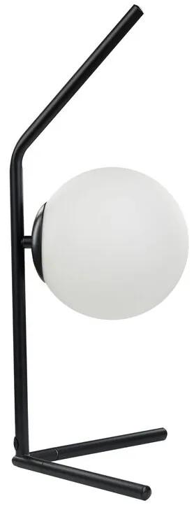 Lampada da tavolo vetro bianco e metallo nero 47 cm WAPITI Beliani
