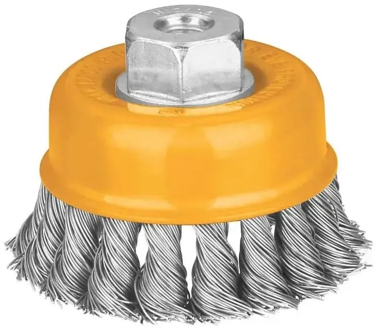 Spazzola a tazza con mazzetti ritorti ingco diverse misure, 100 MM