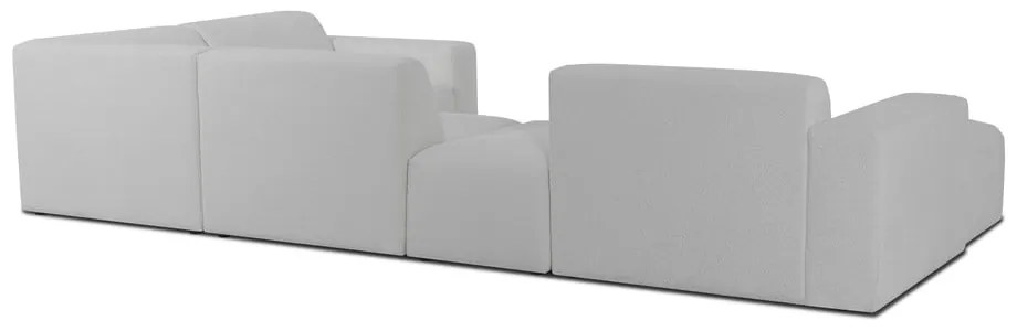 Divano angolare bianco in tessuto bouclé (a U) Roxy - Scandic