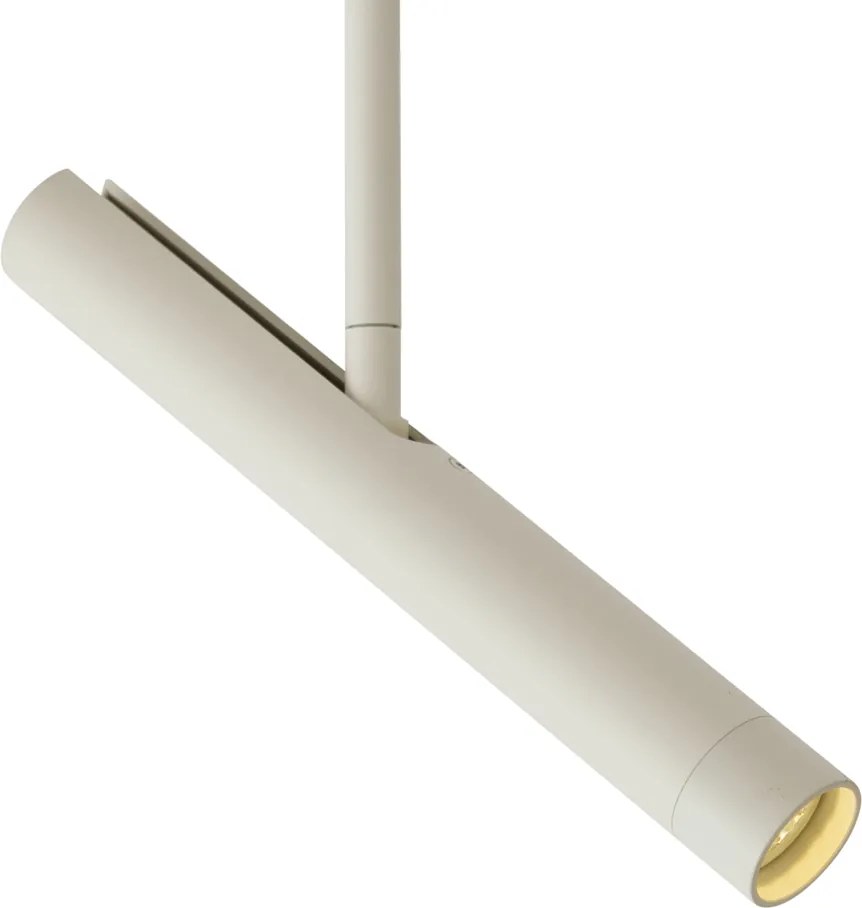Sistema di illuminazione a binario moderno bianco con 6 faretti beige monofase - Slimline Avery