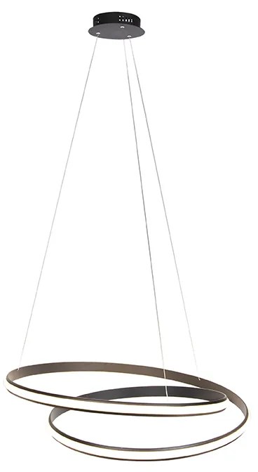 Lampada a sospensione moderna nera 74 cm con LED - Rowan