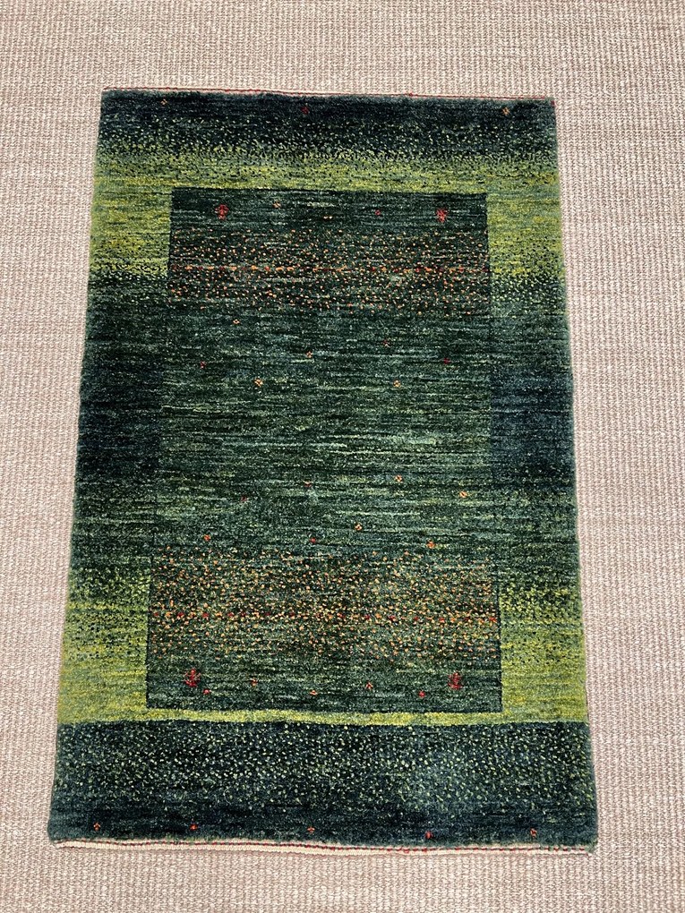 Loribaft Tappeto persiano 60x90 Verde (Iran) Annodato A Mano