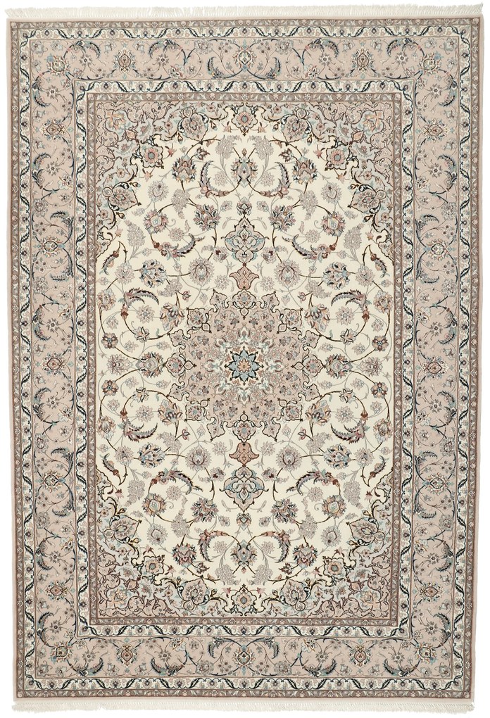 Isfahan Tappeto 210 x 300 (Iran) Annodato A Mano
