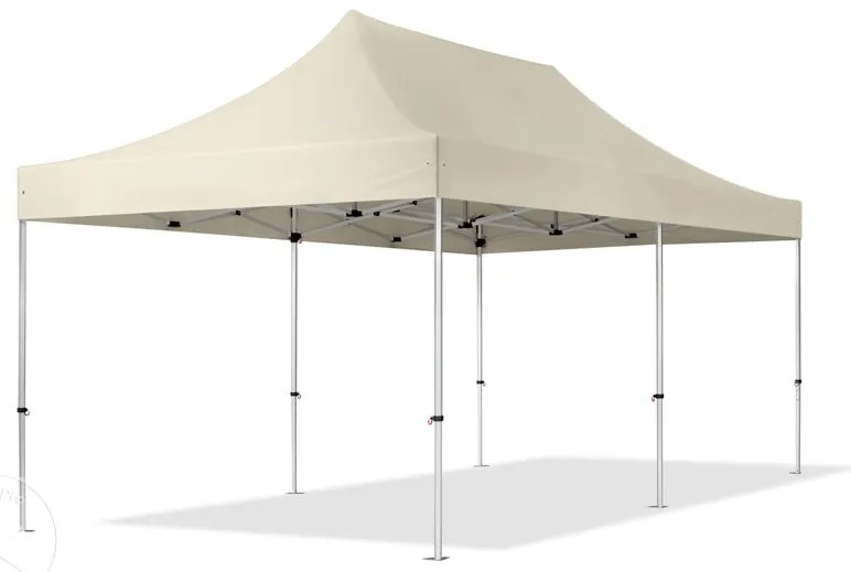 TOOLPORT 3x6m gazebo pieghevole PES con laterali (finestre panoramiche), PROFESSIONAL alluminio, crema - (600219)