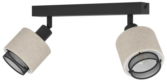 Eglo 43657 - Applique ROSLEY 2xE14/40W/230V nero/beige