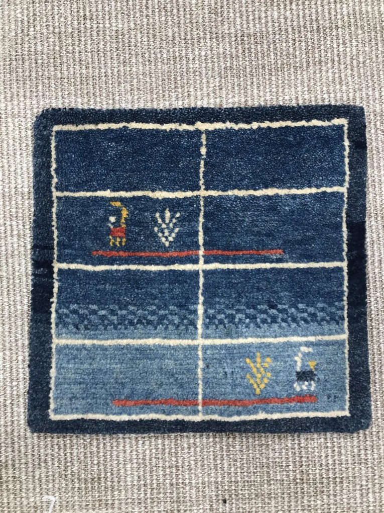 Gabbeh Tappeto 40 x 40 Blu (Iran) Annodato A Mano
