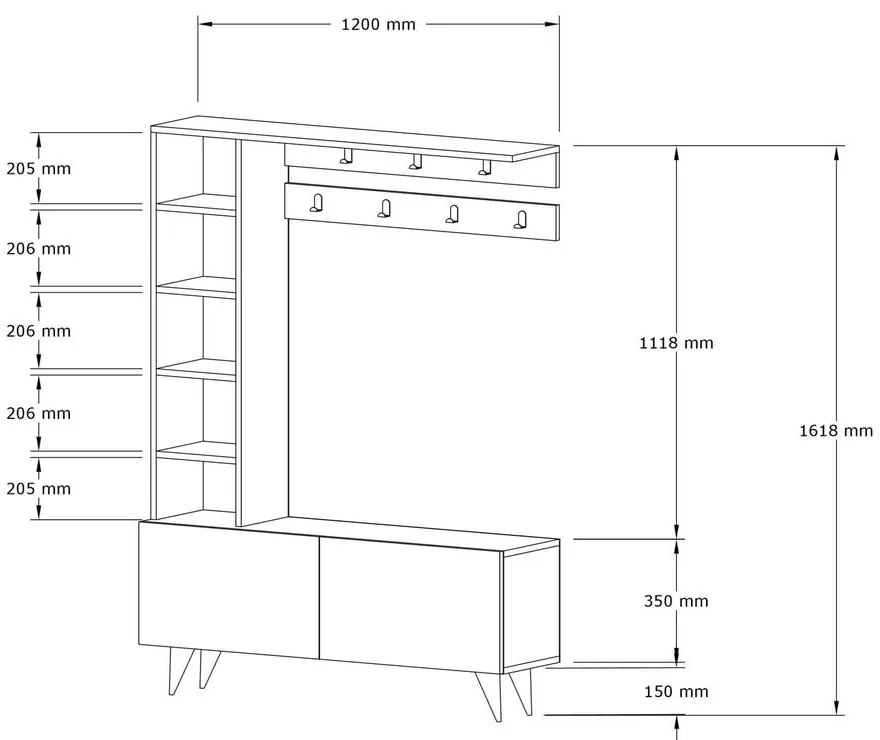 Set da corridoio bianco Bahar - Kalune Design