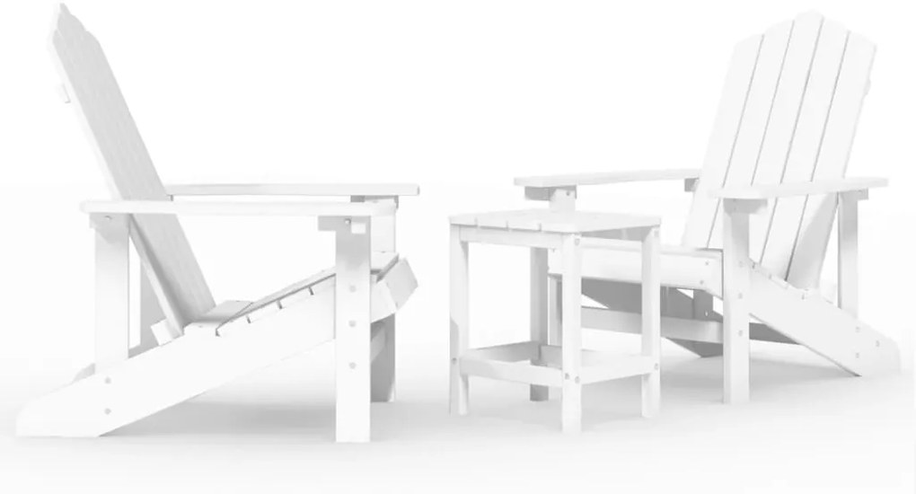 Sedie da giardino con tavolo adirondack in hdpe bianco