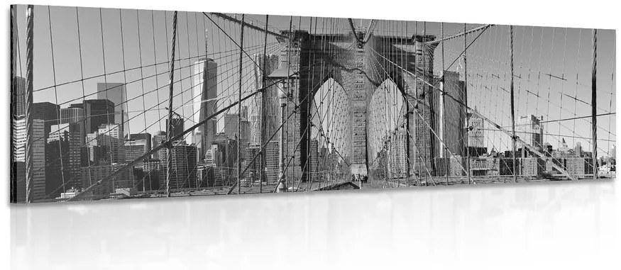 Stampa su tela – Ponte di Manhattan a New York in bianco e nero