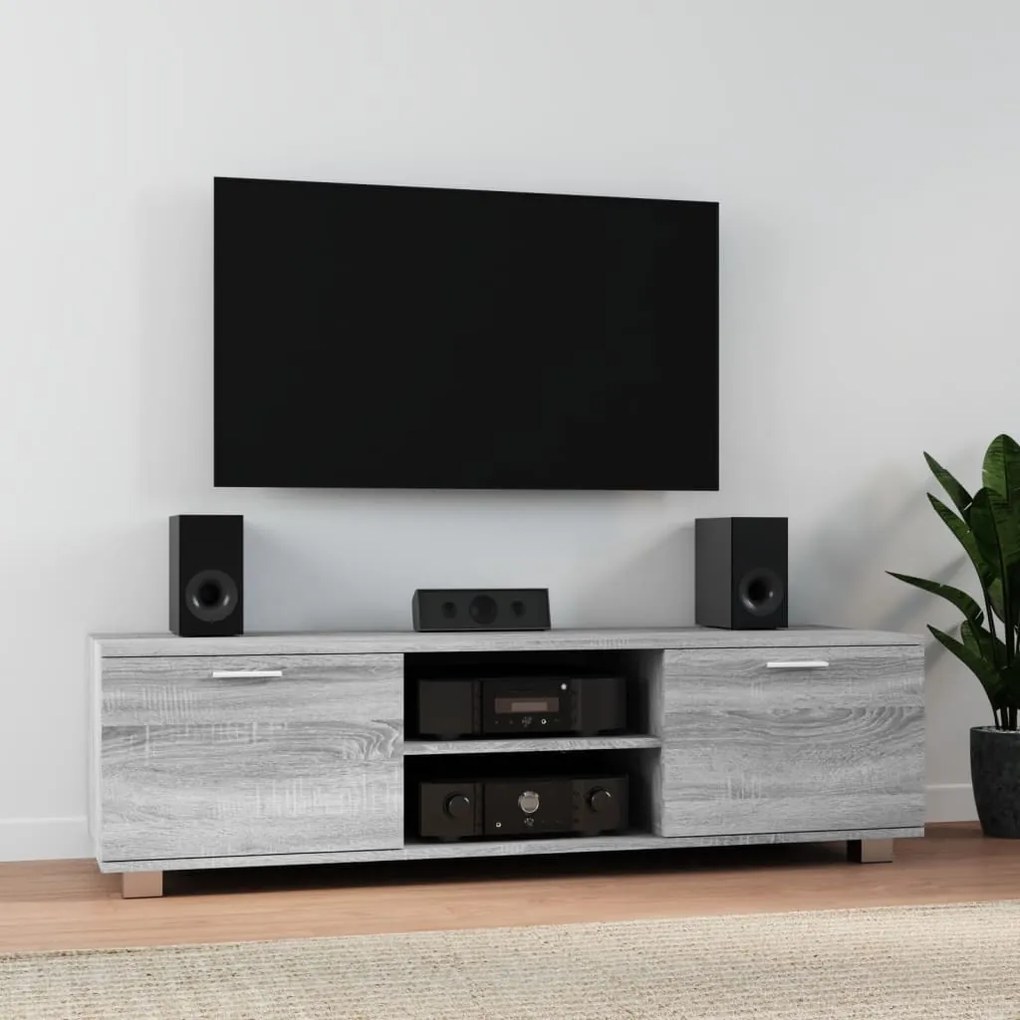 Mobile Tv Grigio Sonoma 140x40,5x35 Cm İn Legno Multistrato /