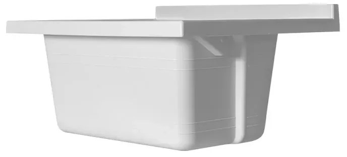 Vasca lavatoio 60x45 cm in resina bianca con pre fori per rubinetto