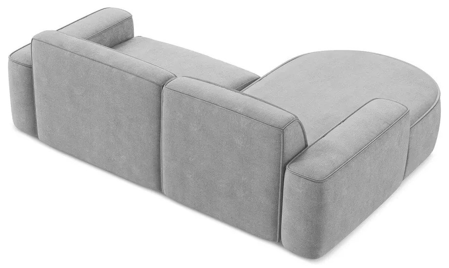 Divano angolare grigio chiaro (con penisola a sinistra/con chaise lounge) con rivestimento in ciniglia Omao – Makamii