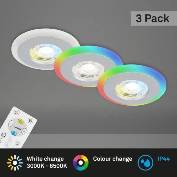 Briloner - SET 3x LED RGBW Lampada da bagno dimmerabile LED/5W/230V IP44+ +TC