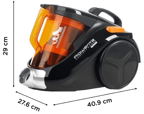 Rowenta - Aspirapolvere senza sacco COMPACT POWER 1,5l 750W/230V nero/arancione