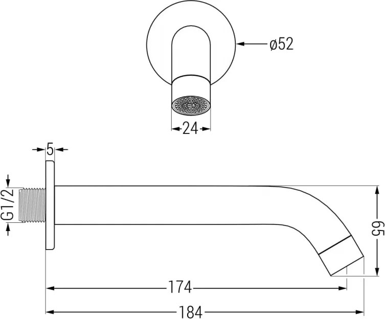 Mexen Kai DR70 set da bagno e doccia ad incasso con soffione 25 cm, cromato - 77602DR70251-00