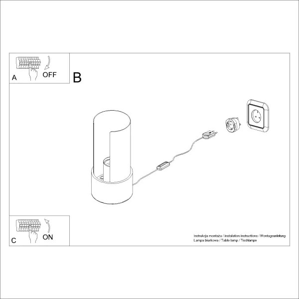 Sollux SL.1675 - Lampada da tavolo FLASH 1xE27/15W/230V bianco