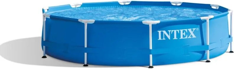 Intex - 28202NP – Piscina Fuori Terra Metal Frame Rotonda, Pompa Filtro 1250 L/h, 4485 l, Acciaio e pvc, Blu, 305x76 cm