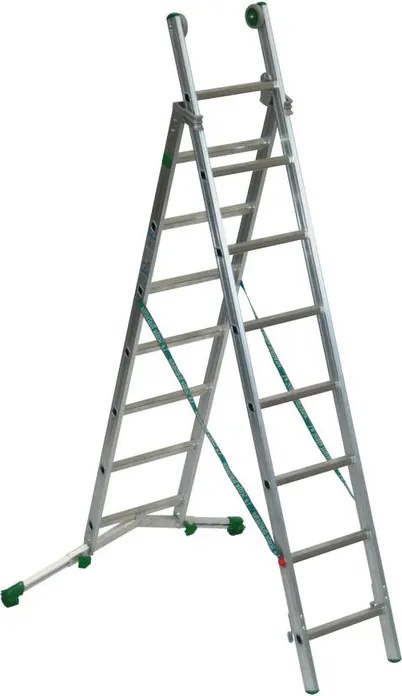 Scala a sfilo FACAL Super Prima in alluminio 2 rampe da 8 gradini portata massima 150 kg EN 131 per lavori fino a 5.1 m