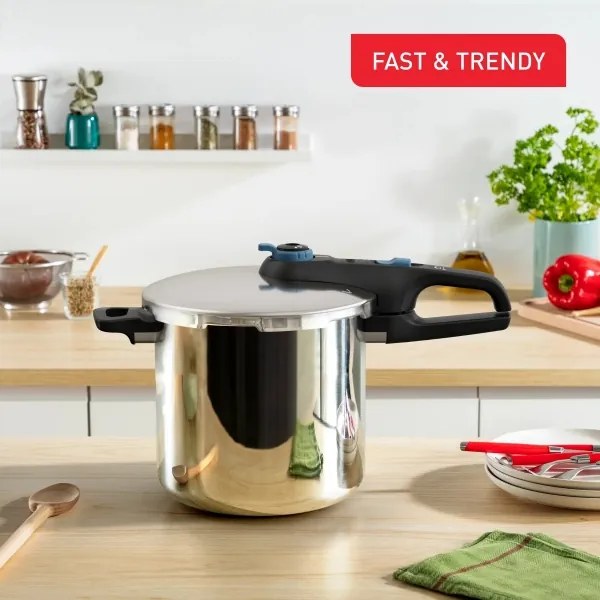 Tefal - Pentola a pressione 8 l SECURE TRENDY acciaio inossidabile