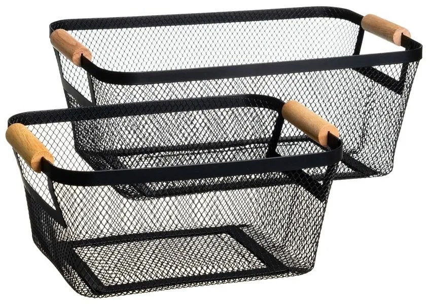 Set di cesti con filo metallico in metallo 2 pz 33x21x14 cm – Casa Selección