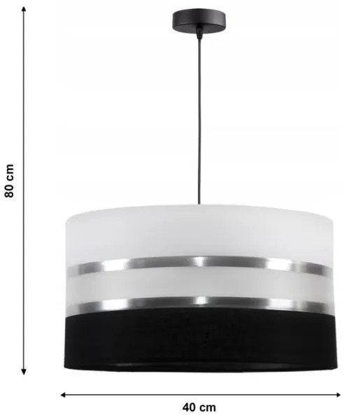 Lampadario a sospensione con filo CORAL 1xE27/60W/230V bianco e nero