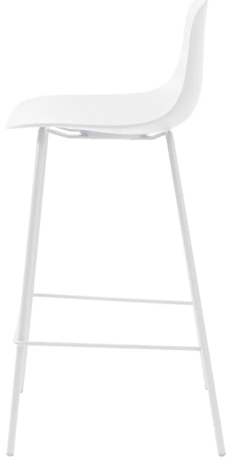 Sgabello da bar bianco in plastica (altezza della seduta 67,5 cm) Whitby – Unique Furniture