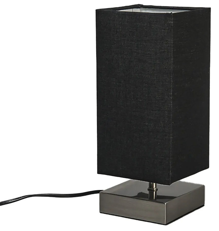 Lampada da tavolo moderna nera con acciaio - Milo